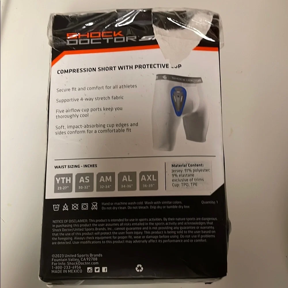 Shock Doctor Sport Compression Short With Cup - Gray & Blue